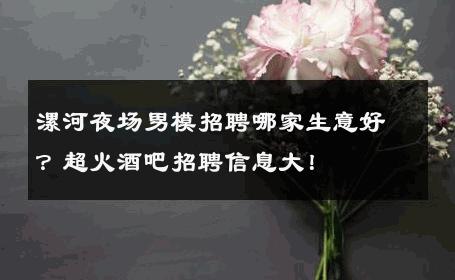 漯河夜场男模招聘哪家生意好？超火酒吧招聘信息大！ 
