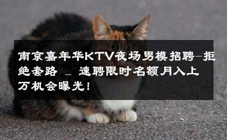 南京嘉年华KTV夜场男模招聘-拒绝套路 _ 速聘限时名额月入上万机会曝光！ 