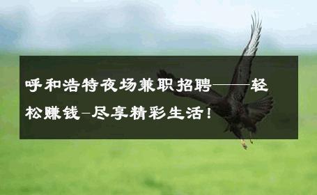 呼和浩特夜场兼职招聘——轻松赚钱-尽享精彩生活！ 