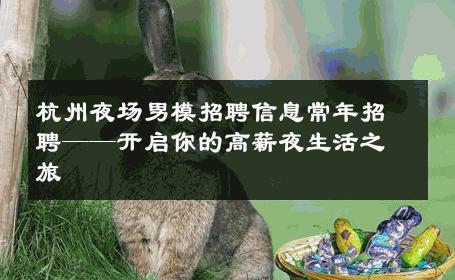 杭州夜场男模招聘信息常年招聘——开启你的高薪夜生活之旅 