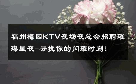 福州梅园KTV夜场夜总会招聘璀璨星夜-寻找你的闪耀时刻！ 