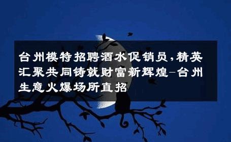 台州模特招聘酒水促销员,精英汇聚共同铸就财富新辉煌-台州生意火爆场所直招
