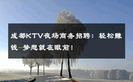 成都KTV夜场商务招聘：轻松赚钱-梦想就在眼前！ 