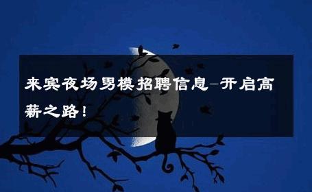 来宾夜场男模招聘信息-开启高薪之路！ 