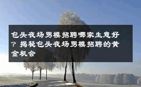 包头夜场男模招聘哪家生意好？揭秘包头夜场男模招聘的黄金机会 