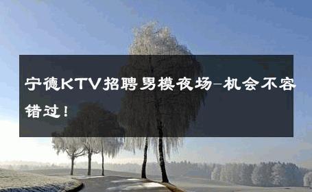 宁德KTV招聘男模夜场-机会不容错过！ 