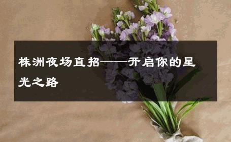 株洲夜场直招——开启你的星光之路 
