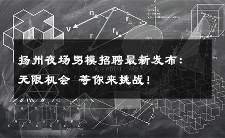 扬州夜场男模招聘最新发布：无限机会-等你来挑战！ 