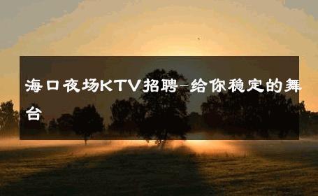 海口夜场KTV招聘-给你稳定的舞台 