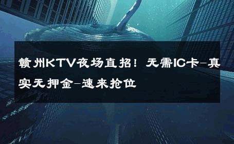 赣州KTV夜场直招！无需IC卡-真实无押金-速来抢位 