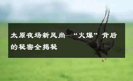 太原夜场新风尚-“火爆”背后的秘密全揭秘 