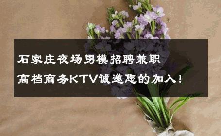 石家庄夜场男模招聘兼职——高档商务KTV诚邀您的加入！ 