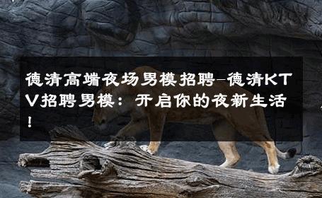 德清高端夜场男模招聘-德清KTV招聘男模：开启你的夜新生活！ 