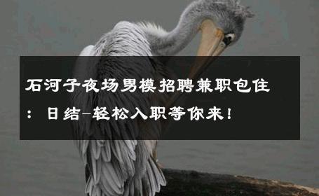 石河子夜场男模招聘兼职包住：日结-轻松入职等你来！ 