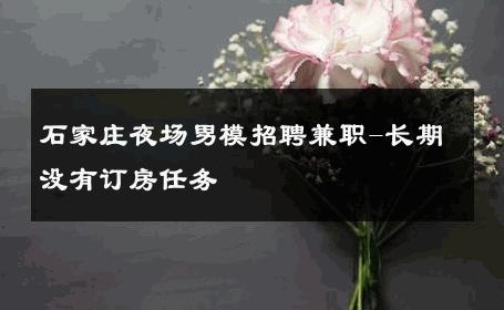 石家庄夜场男模招聘兼职-长期没有订房任务 