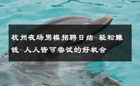 杭州夜场男模招聘日结-轻松赚钱-人人皆可尝试的好机会 