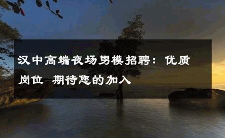汉中高端夜场男模招聘：优质岗位-期待您的加入 