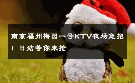 南京福州梅园一号KTV夜场急招！日结等你来抢 