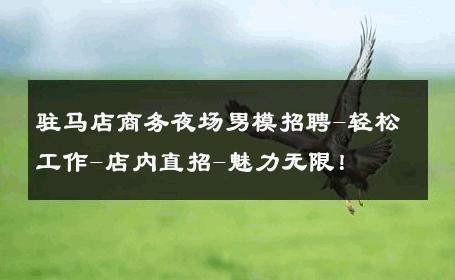 驻马店商务夜场男模招聘-轻松工作-店内直招-魅力无限！ 
