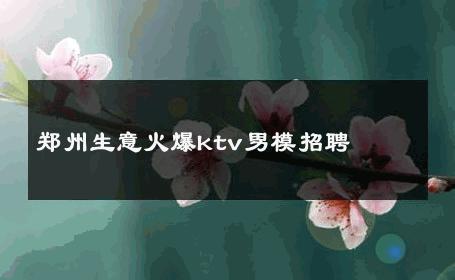 郑州生意火爆ktv男模招聘 
