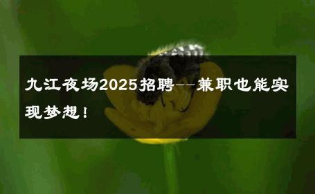 九江夜场2025招聘--兼职也能实现梦想！ 