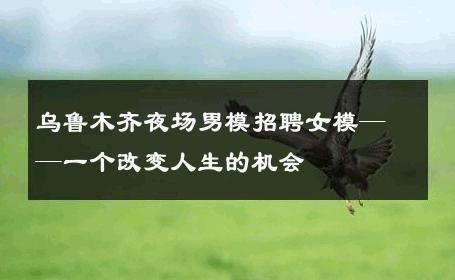 乌鲁木齐夜场男模招聘女模——一个改变人生的机会 