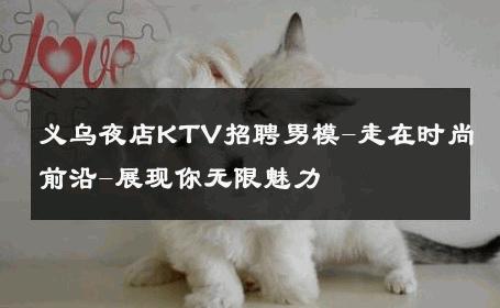 义乌夜店KTV招聘男模-走在时尚前沿-展现你无限魅力 