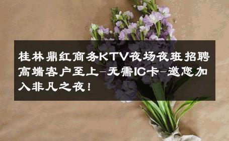 桂林鼎红商务KTV夜场夜班招聘高端客户至上-无需IC卡-邀您加入非凡之夜！ 