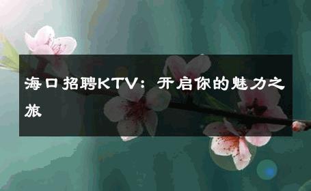 海口招聘KTV：开启你的魅力之旅 