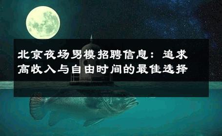 北京夜场男模招聘信息：追求高收入与自由时间的最佳选择 