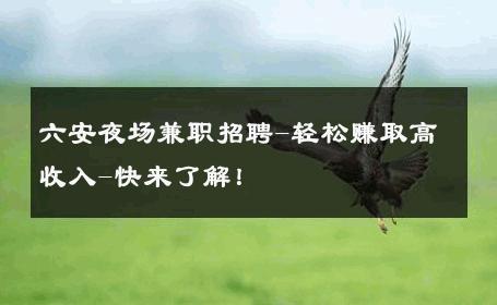 六安夜场兼职招聘-轻松赚取高收入-快来了解！ 