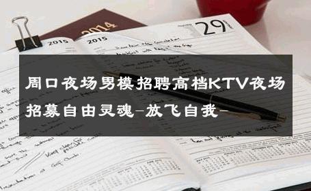 周口夜场男模招聘高档KTV夜场招募自由灵魂-放飞自我- 