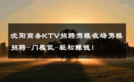 沈阳商务KTV招聘男模夜场男模招聘-门槛低-轻松赚钱！ 