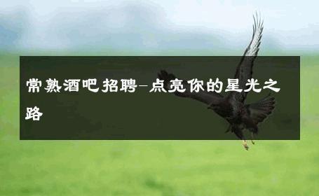 常熟酒吧招聘-点亮你的星光之路 