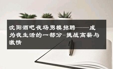 沈阳酒吧夜场男模招聘——成为夜生活的一部分-挑战高薪与激情 