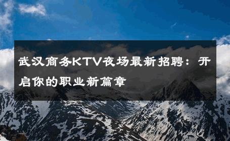 武汉商务KTV夜场最新招聘：开启你的职业新篇章 