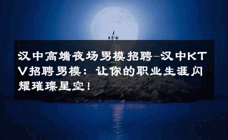 汉中高端夜场男模招聘-汉中KTV招聘男模：让你的职业生涯闪耀璀璨星空！ 