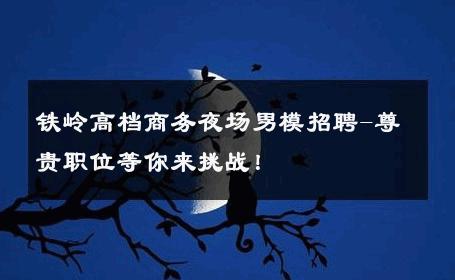 铁岭高档商务夜场男模招聘-尊贵职位等你来挑战！ 