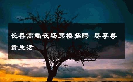 长春高端夜场男模招聘-尽享尊贵生活 