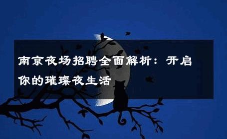 南京夜场招聘全面解析：开启你的璀璨夜生活 