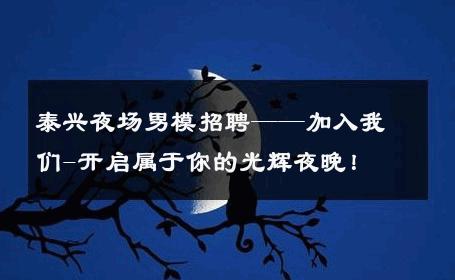 泰兴夜场男模招聘——加入我们-开启属于你的光辉夜晚！ 