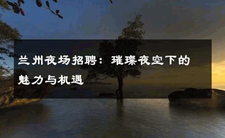 兰州夜场招聘：璀璨夜空下的魅力与机遇 