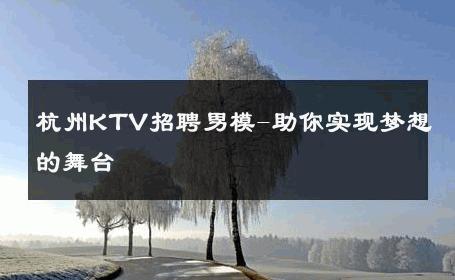 杭州KTV招聘男模-助你实现梦想的舞台 