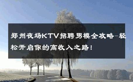 郑州夜场KTV招聘男模全攻略-轻松开启你的高收入之路！ 