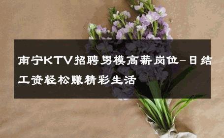 南宁KTV招聘男模高薪岗位-日结工资轻松赚精彩生活 