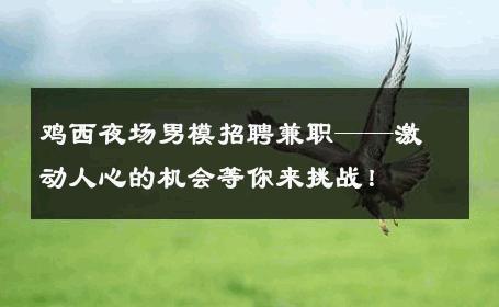 鸡西夜场男模招聘兼职——激动人心的机会等你来挑战！ 