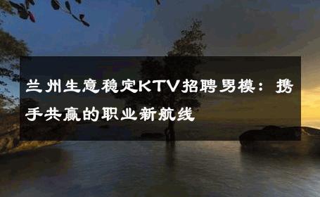 兰州生意稳定KTV招聘男模：携手共赢的职业新航线 