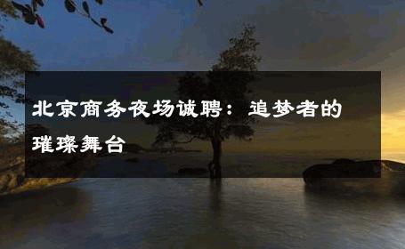 北京商务夜场诚聘：追梦者的璀璨舞台 