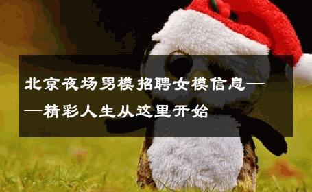 北京夜场男模招聘女模信息——精彩人生从这里开始 
