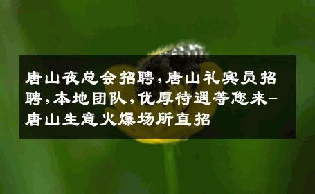 唐山夜总会招聘,唐山礼宾员招聘,本地团队,优厚待遇等您来-唐山生意火爆场所直招